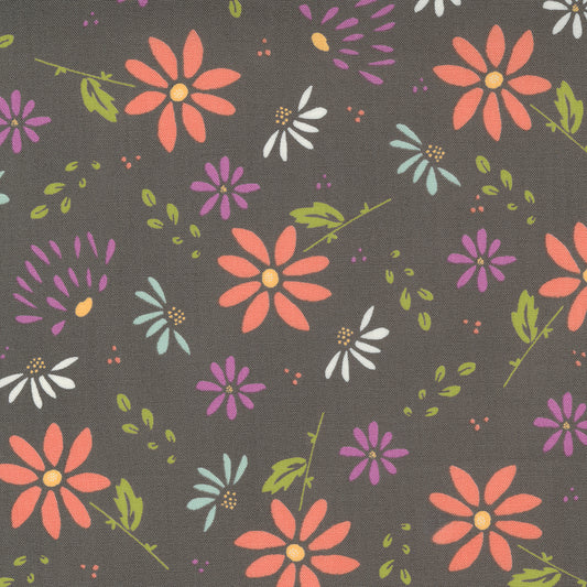 Seashore Drive | Bliss Floral Abstract Daisy Charcoal