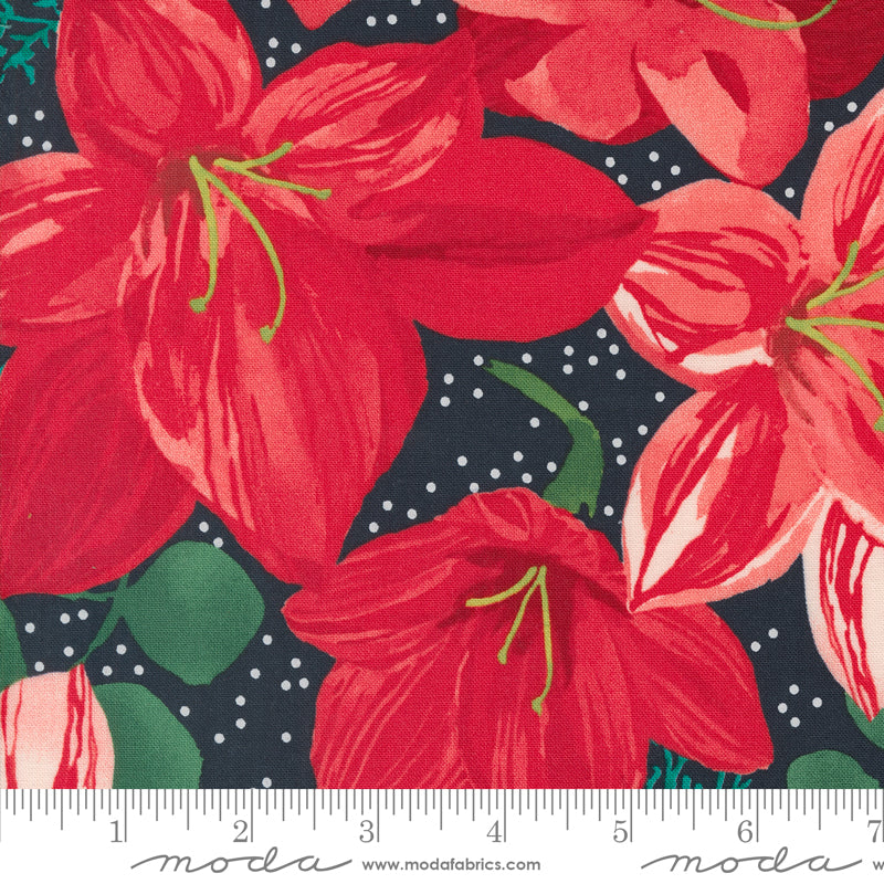 Winterly | Christmas Lily Large Floral Soft Black