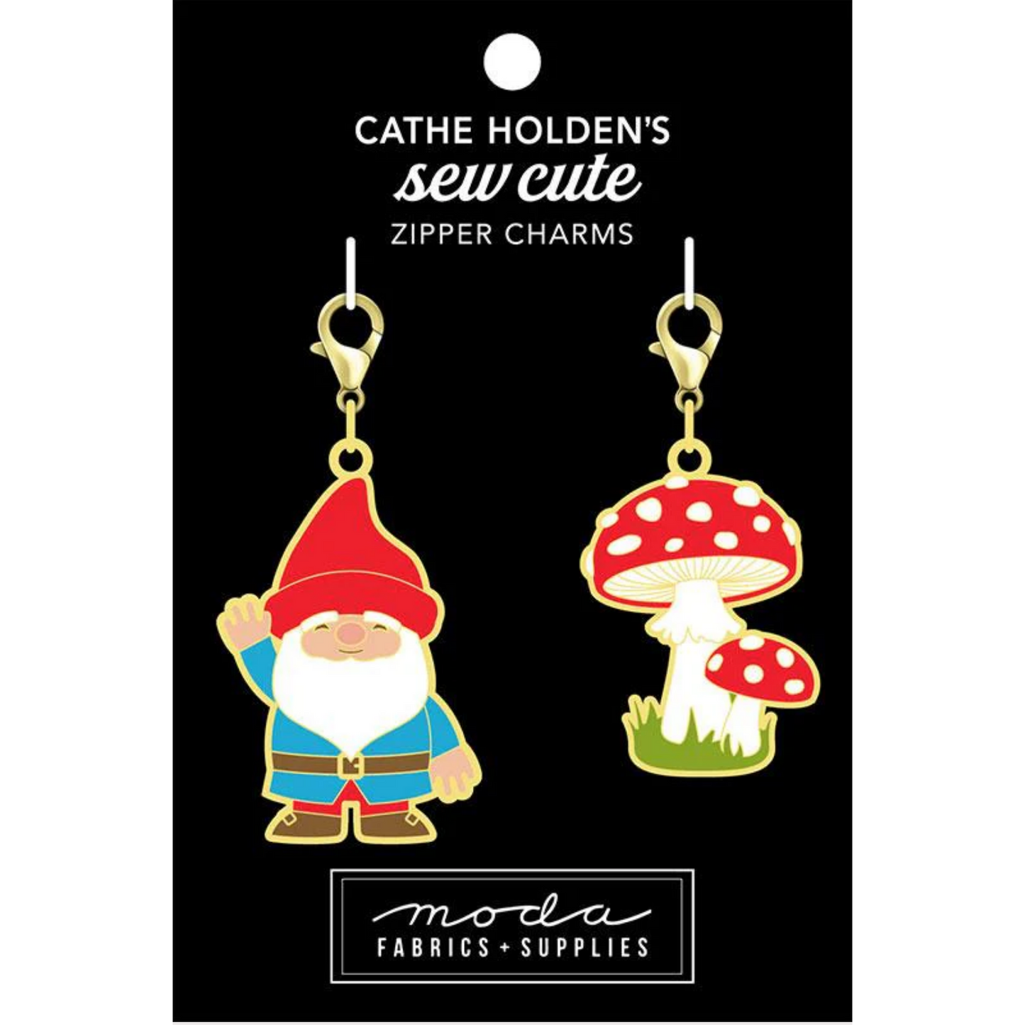 Zipper Pulls by Cathe Holden | Gnome and Mushroom