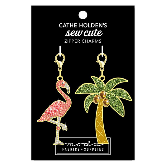 Zipper Pulls by Cathe Holden | Flamingo and Palm