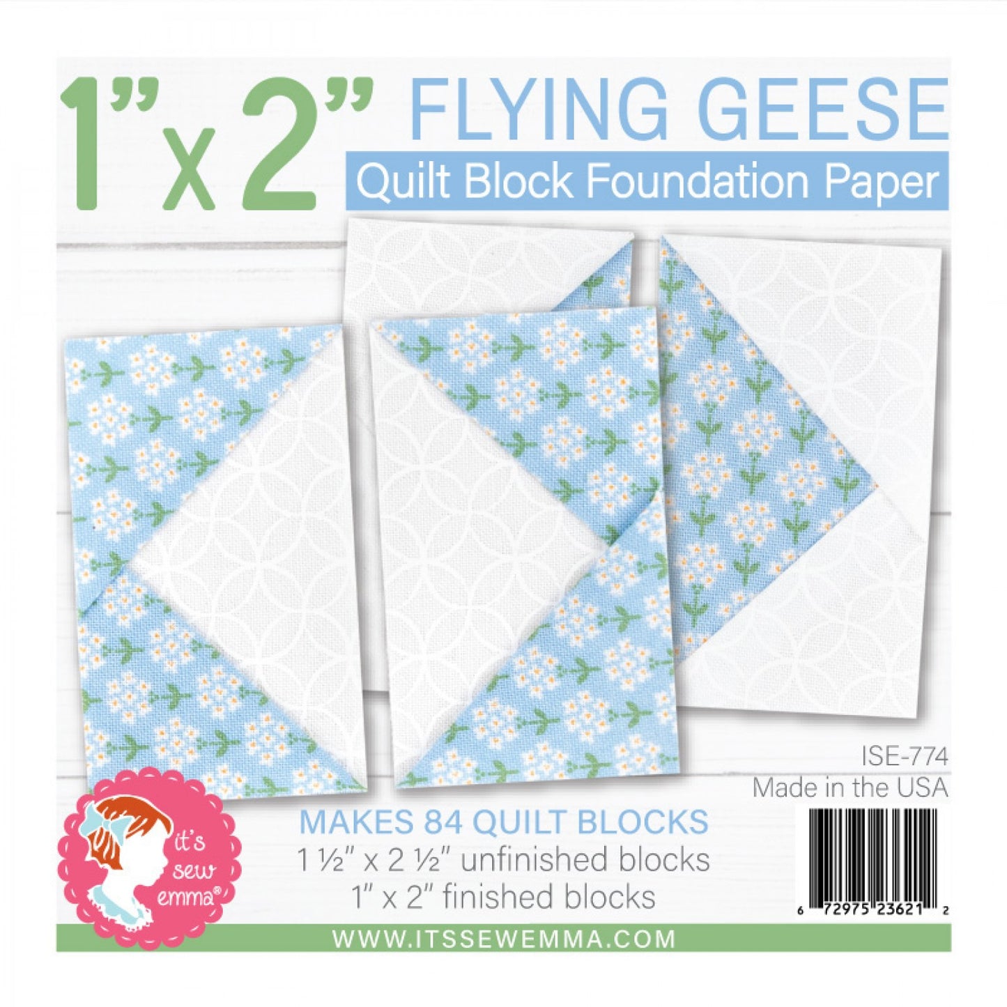 1" x 2" Flying Geese Foundation Paper | It's Sew Emma