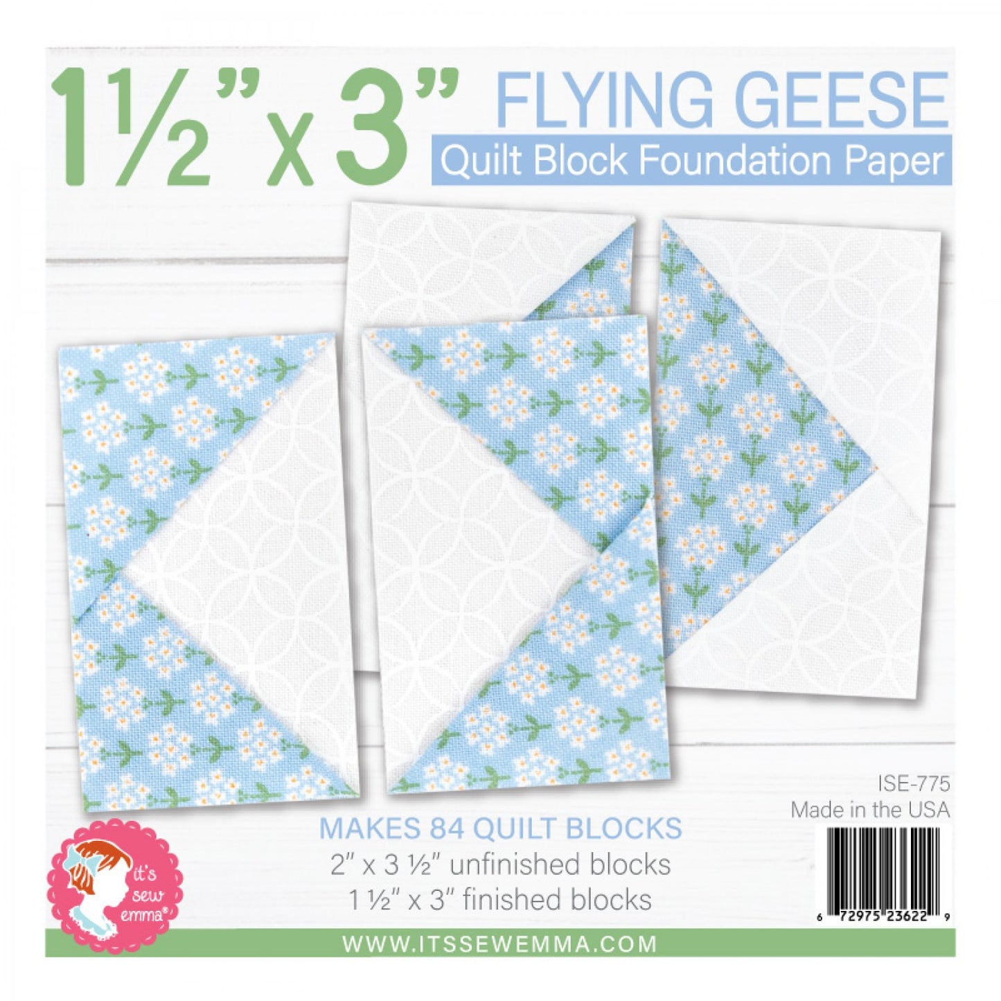 1.5" x 3" Flying Geese Foundation Paper | It's Sew Emma