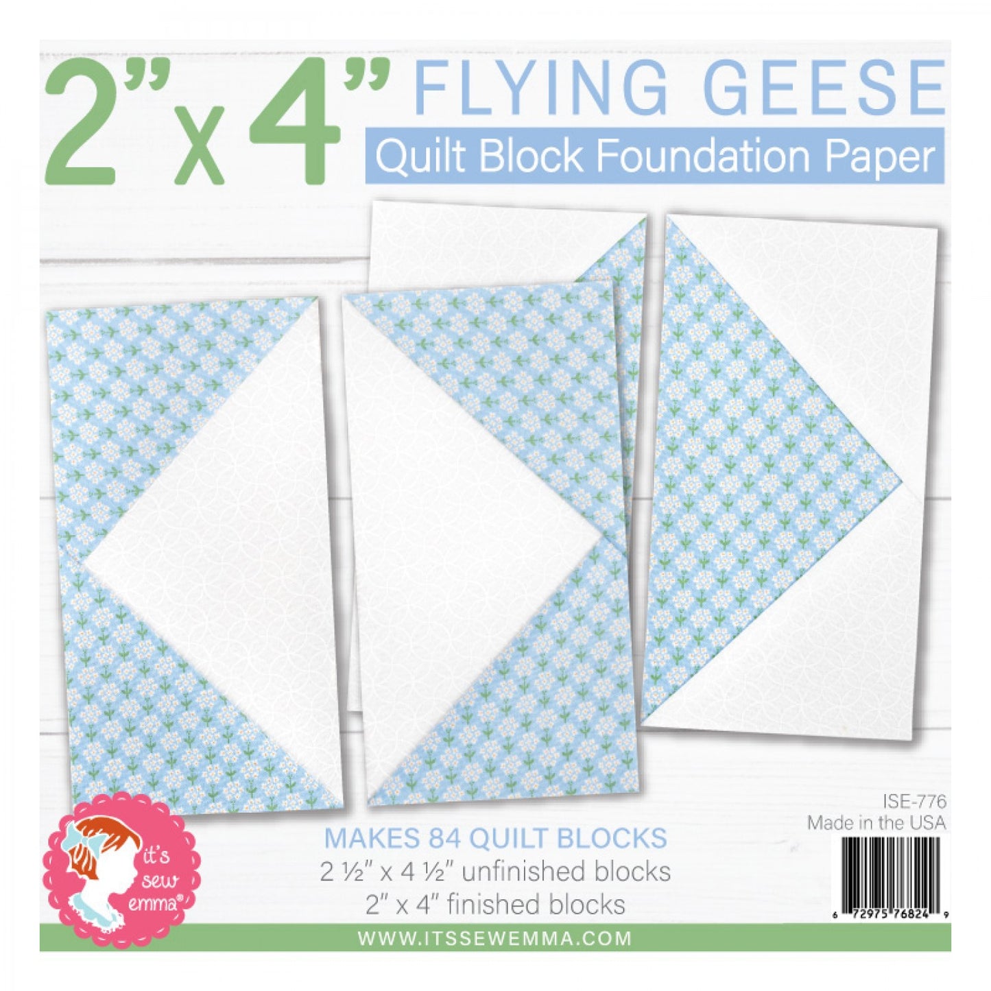 2" x 4" Flying Geese Foundation Paper | It's Sew Emma