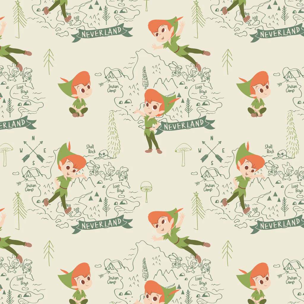 Peter Pan and Tinker Bell | Neverland Adventures Cream Flannel ...