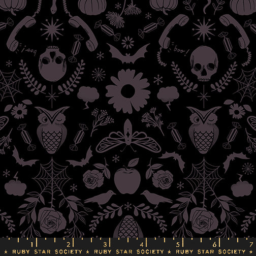 Good Spirits | Creepy Damask Halloween Black