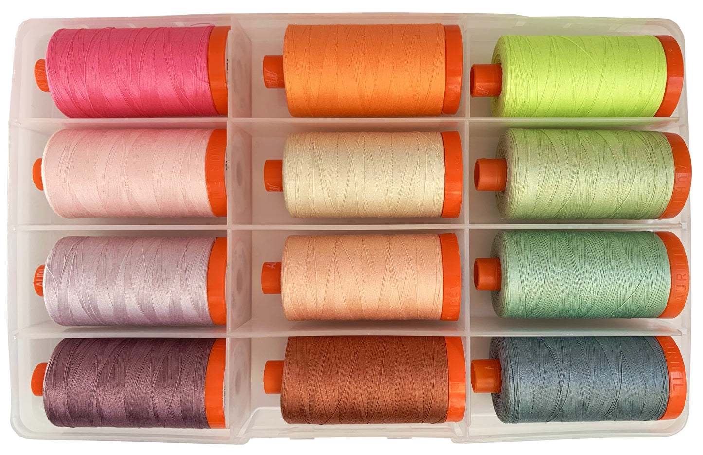 Neons and Neutrals 12 Large Spools - Aurifil Thread Collection | Tula Pink