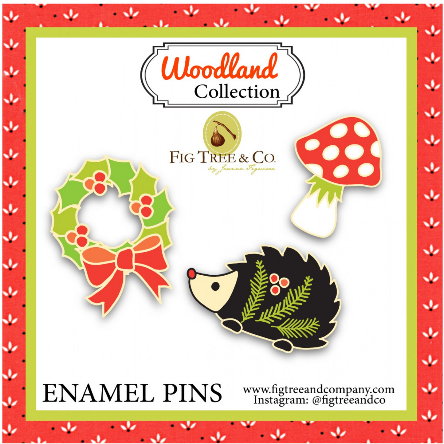 Woodland Enamel Pins Set of 3 | Fig Tree & Co.