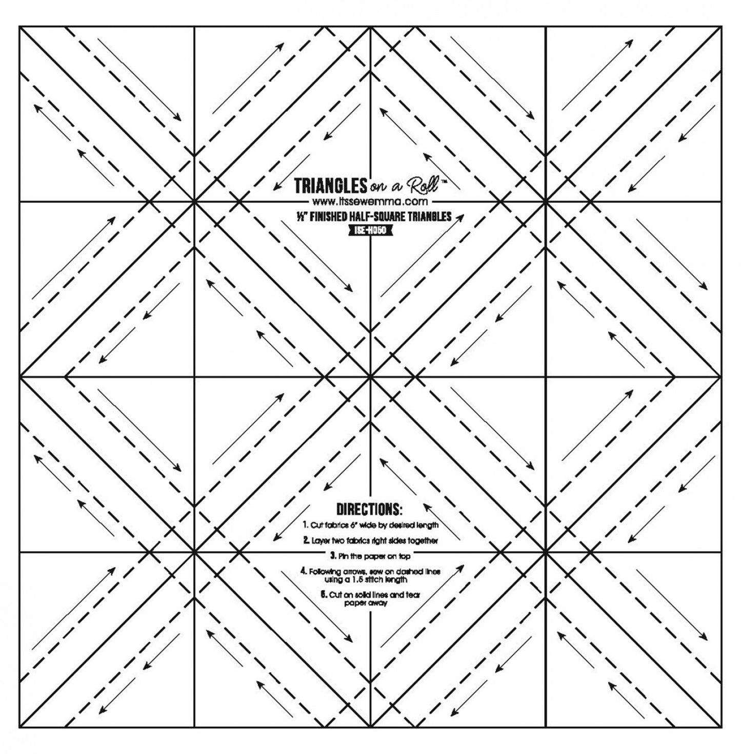 Triangles on a Roll 1/2" Finished Half Square Triangles