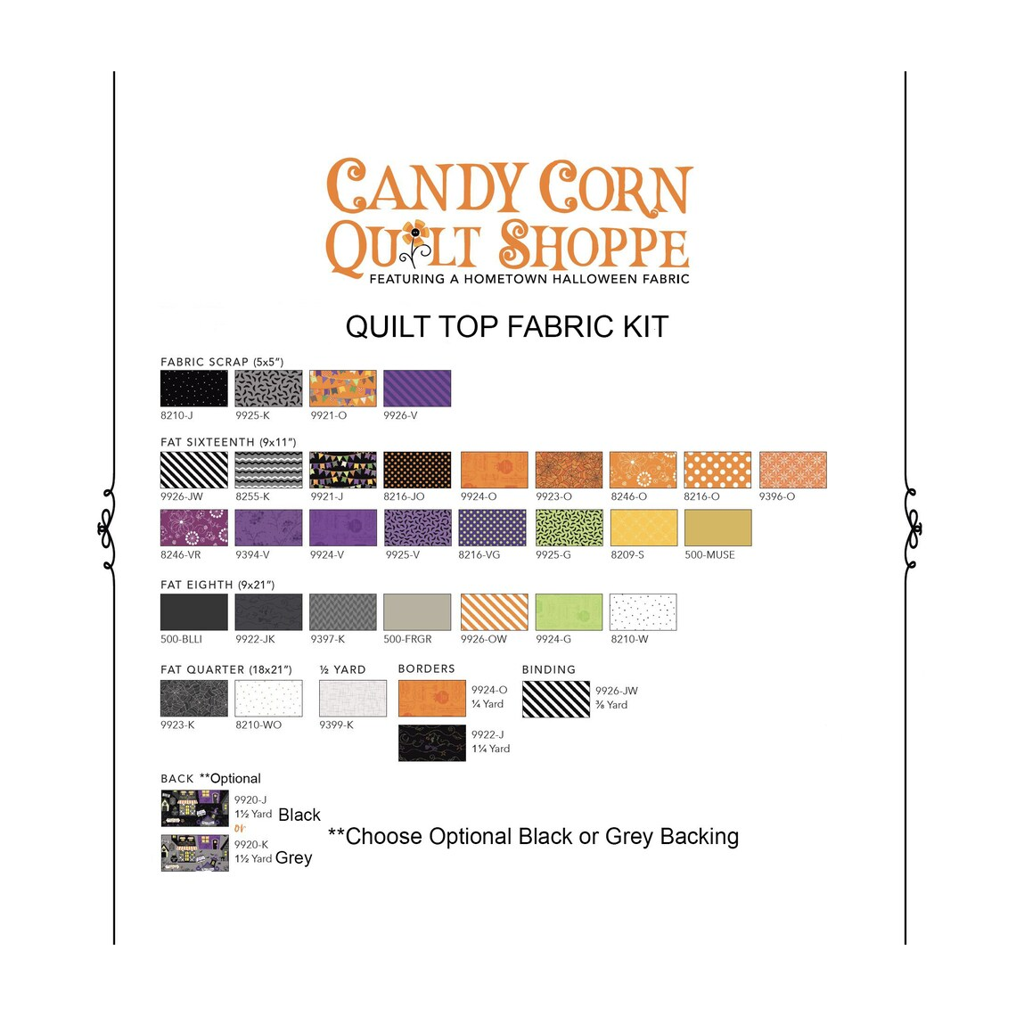 Candy Corn Quilt Shoppe | Fabric Kit